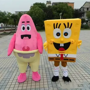 Factory Price Wholesale Shopping Patrick star Mascot Products Fiberglass Sponge Bob Mascot Costumes