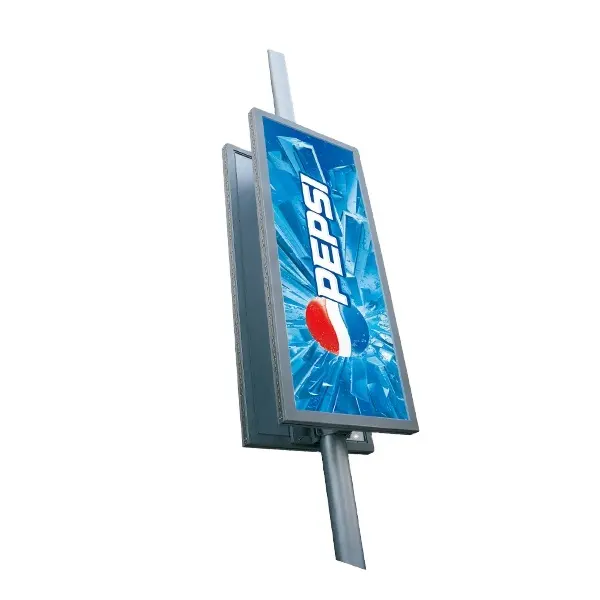 Pubblicità esterna led light box lampada palo Outdoor clipon led frame Street pole pubblicità/palo lampada pubblicità Light Box