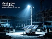 Remorque de sécurité mobile pour chantier extérieur RITEVOLT RST-4P, 6*100W LED, 4*455W panneaux solaires, étanche IP67, DC24V