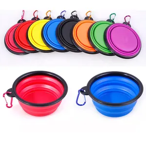 ZMaker 350ml Silicone Pet Food Bowl With Hook Portable Collapsible Travel Dog Bowl