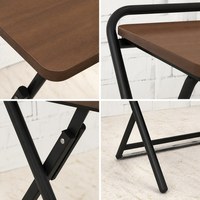 Escritorio Plegable para Computadora con Superficie de Imitación Madera y Estructura Metálica en X para Oficina en Casa Compacta