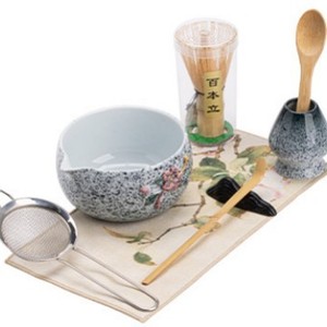 Conley Ceramics Japandi Juego de té Matcha de cerámica de cuatro piezas respetuoso con el medio ambiente Diseño de flores Herramientas de amasado manual 100 Ben Li Cha Li Song - Product Image 5