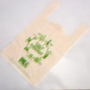 New Product Plastic Biodegradable t-Shirt Shopping Bag 100% biodegradable and compostable shopping bags
