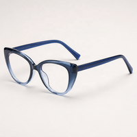 Montures optiques en acétate TR90 avec charnières métalliques à ressort, lunettes anti-lumière bleue pour femmes, monture de lunettes optiques personnalisée
