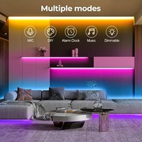 Kit de bande lumineuse LED néon RGB USB 5V avec télécommande, synchronisation musicale, bande lumineuse flexible et colorée pour la décoration d'Halloween et de Noël