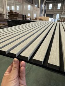 แผ่นไม้ผนังอะคูสติกพร้อมการออกแบบร่อง MDF + ไม้วีเนียร์ไม้แผ่นไม้ระแนงผนังโซลูชันกราฟิก - Product Image 5