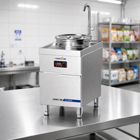 Cuisinière à pâtes multifonctionnelle avancée à levage automatique avec six paniers, gaz et électrique, pour restaurant et pizzeria commerciale