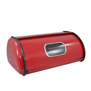 Roll up lid metal food storage box container bread bins bread box white kitchen bread bin canister set