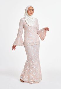 SIPO – top en dentelle malaisienne, manches longues, col rond, pêche pâle, vente en gros au Vietnam - Product Image 6