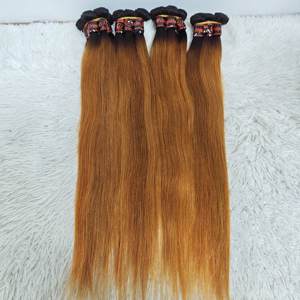 Letsfly 28inch Straight Natural Human Hair <b>Extensions</b> Raw Virgin Hair Bundles Black and 1B30 Color <b>Cheap</b> Brazilian Hair Weave - Product Image 6
