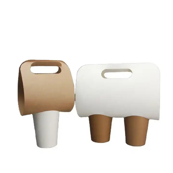Disposable Take Away Paper Cup Carrier Craft Paper Coffee Cup