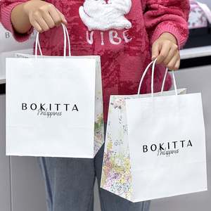 Sac en papier kraft blanc personnalisé avec logo et poignées pour la restauration rapide, idéal pour les emballages alimentaires à emporter - Product Image 4