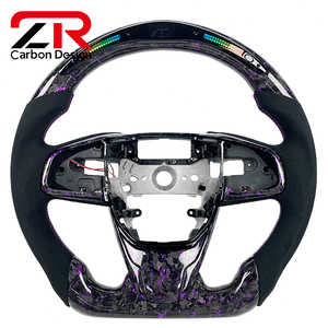 พวงมาลัย LED คาร์บอนไฟเบอร์ภายในรถปรับแต่งได้สำหรับฮอนด้าซีวิครุ่น10th รุ่น <span class=keywords><strong>Si</strong></span> Type R FK8 CR-V 2016-2021 - Product Image 1