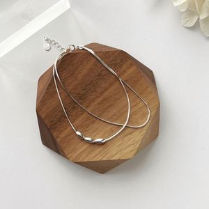 Dylam Simple Design 925 Sterling Silver Minimalist Beaded Bead <b>Adjustable</b> Women Layered <b>Bracelet</b> - Product Image 3
