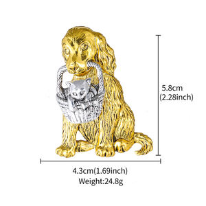 Broches de luxe pour femmes, en alliage de cristal de strass, avec motif d'animal mignon <span class=keywords><strong>Golden</strong></span> <span class=keywords><strong>Retriever</strong></span>, broches de créateur personnalisables - Product Image 6