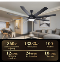 Ventilateur de plafond industriel de 72 pouces avec 8 pales en ABS, économe en énergie, avec kit d'éclairage pour usine et entrepôt