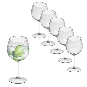 Set di 6 bicchieri da vino in plastica trasparente da 580cc resistenti riutilizzabili e lavabili per cocktail Gin Tonic collezione Champagne-venezia - Product Image 1
