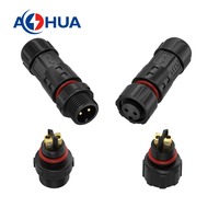 Connecteur M12 à visser, assemblage fil à fil, mâle-femelle, prise étanche, 300V 5A, connecteur d'alimentation 2 broches pour câblage d'éclairage