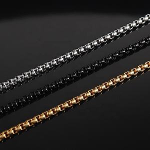 <span class=keywords><strong>Collar</strong></span> Rolo Cadena de acero inoxidable en oro de 18K Accesorio de perla Sieraden Color Cuerda Cadena Halskette para hombres Mujeres <span class=keywords><strong>Collar</strong></span> - Product Image 2