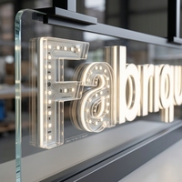 Lettres lumineuses 3D en verre conducteur personnalisées, signalétique extérieure minimaliste de luxe pour entreprises, centres commerciaux, clubs - Étanche IP65