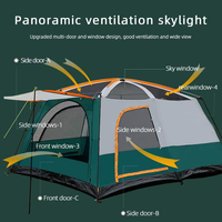 Tente de camping familiale de luxe pour l'extérieur, quatre saisons, Oxford, grand espace, 3-6 personnes, imperméable, protection UV, pliable, double couche