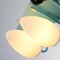 Lampe suspendue créative en forme d'avion de dessin animé pour chambre d'enfant - Éclairage domestique moderne blanc chaud de taille moyenne