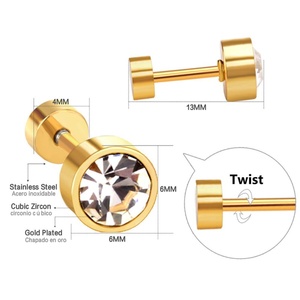 ต่างหูคริสตัลประดับเพชรแฟชั่น 12 คู่/ชุด - Product Image 3