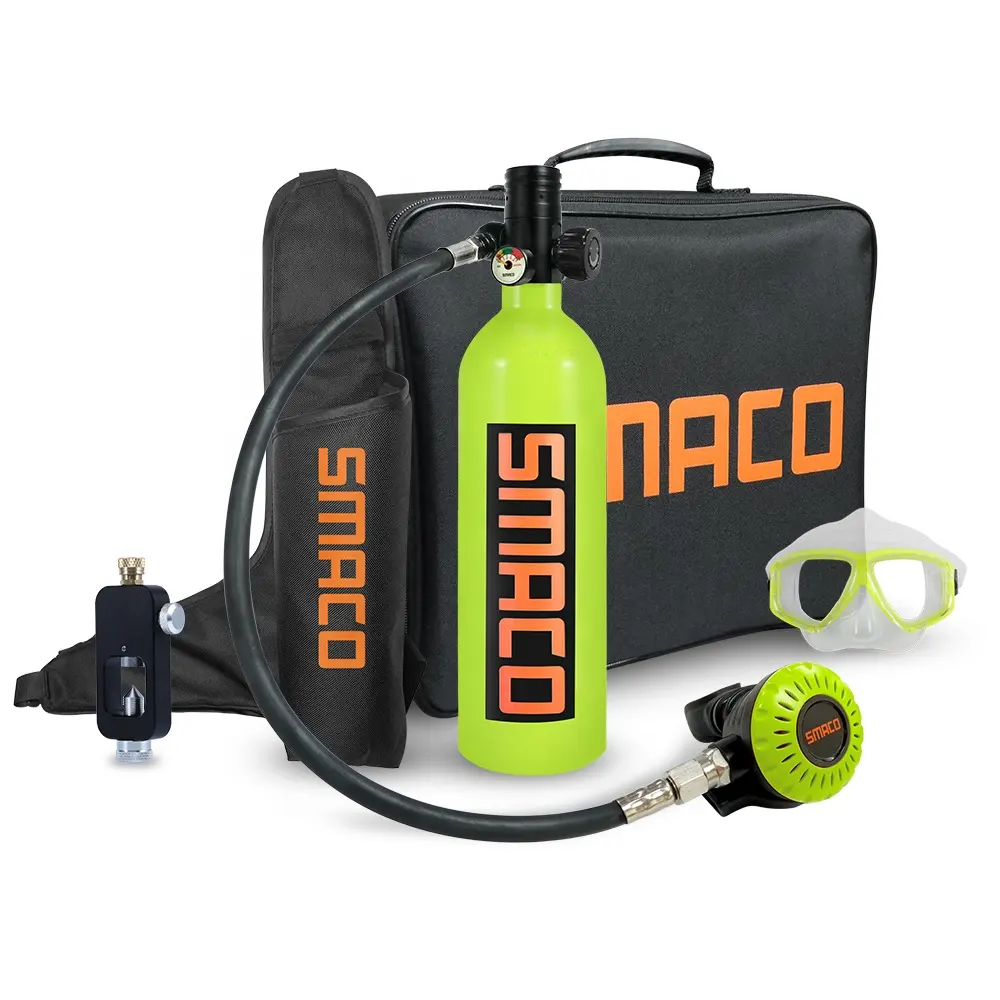 SMACO S400 PLUS Tragbare, reichhaltige Tauch ausrüstung Sauerstoffflaschen-Set Unterwasser-Atemschutz gerät 1 Liter Kapazität Wieder verwendbar