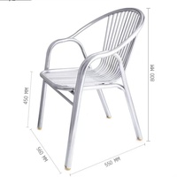 Chaise Moderne en Acier Inoxydable 304 Épaissi avec Accoudoirs, Chaise de Loisirs Individuelle à Dossier pour Balcon, Salle à Manger, Maison, Utilisation Extérieure, Qualité Commerciale