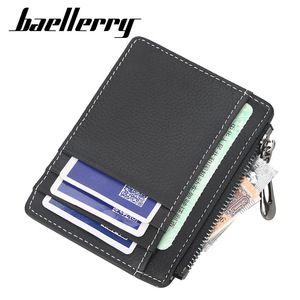 Baellerry Men's PU Leather Card <b>Holder</b> 4 Inch Zipper <b>Wallet</b> Slim Credit Card Case Multi Slot Driver License <b>Holder</b> - Product Image 4