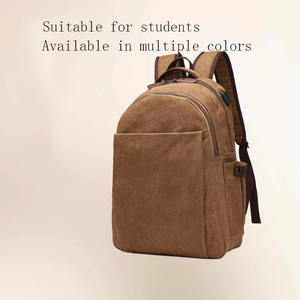 Nueva mochila para portátil de lona con puerto USB para cargar, estilo coreano, para estudiantes de secundaria y universitarios. - Product Image 1