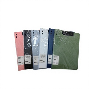Kunststoff-Schreibunterlage A4, mattiert, doppelseitig, mit Einzelklemme, verschiedene Farben - Product Image 1