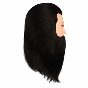 Male Mannequin Head Human Hair Mannequin Head Hairdressing Mannequins Training Head With Beard