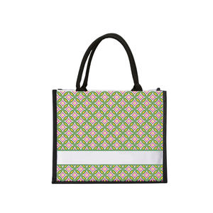 Sac fourre-tout en jute pour tous les jours, tissage doux, poignée confortable, intérieur spacieux, fermeture éclair, personnalisable pour les courses, usage quotidien, décontracté - Product Image 1