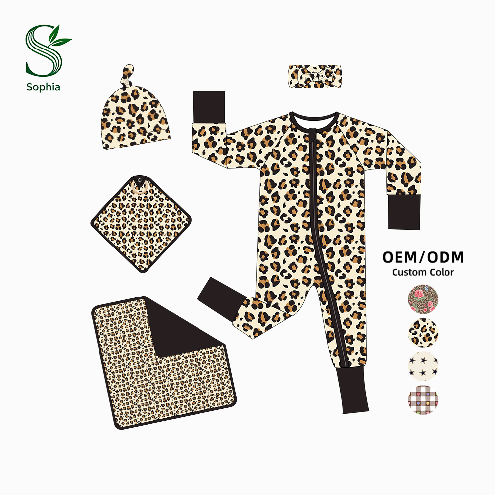 Small MOQ Custom Prints Color Newborn Baby Bamboo Fiber Rompers Clothes Manufacturer Factory Kid Toddler Pajamas