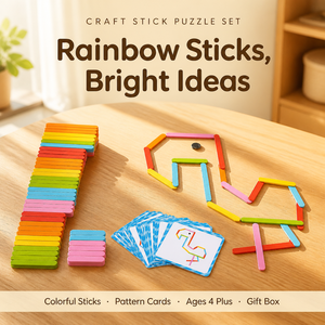Puzzle con <span class=keywords><strong>bastoncini</strong></span> di gelato per bambini, puzzle creativo con <span class=keywords><strong>bastoncini</strong></span> colorati, carte con alfabeto, gioco di ordinamento delle forme STEM - Product Image 5