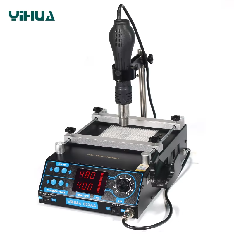YIHUA 853AA высокомощная электростанция для ремонта, электростанция предварительного нагрева и депайки, электростанция предварительного нагрева 110 В/220 В, ЕС/США плюс