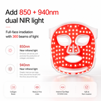 Nueva Máscara Facial de Silicona con Luz LED de 5 Colores (460nm/590nm/630nm/850nm/940nm) para Terapia de Luz Roja