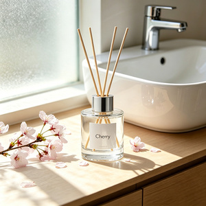 Diffuseur de parfum à bâtonnets de <span class=keywords><strong>cerisier</strong></span> premium à diffusion lente, arôme longue durée pour salle de bain, chambre à coucher, décoration intérieure, éliminateur d'odeurs - Product Image 4