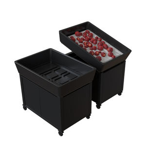 Contenedor de Exhibición Refrigerado con Ruedas Inferiores de Alta Capacidad, Almacenamiento Inferior, Revestimiento Metálico en Resina, Conservación de Calor - Product Image 1