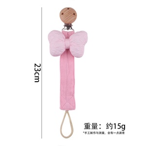 New Arrivals Bow Design Cotton Baby Pacifier <strong>Clip</strong> Infant Pacifier Chain Nipple Dummy <strong>Wooden</strong> <strong>Clip</strong> <strong>Teether</strong> Anti Drop Holder - Product Image 6