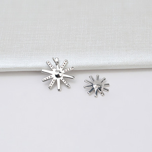 Pendiente de Plata S925 con Forma de Copo de Nieve, Colgante Grande Personalizado para Mujer con Soporte Vacío para Incrustar, Accesorio para Colgante de Perla con Flor DIY - Product Image 3