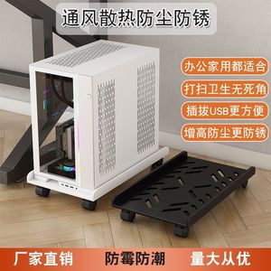 Foldable Metal Computer Desk <b>Stand</b> With Wheels For Desktop <b>Pc</b> Holder Office Furniture Modern Minimalist Design Square Shape - Product Image 5