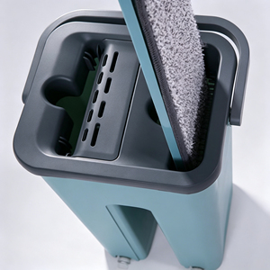 Yeni Ticari Katlanabilir Hafif Paspas ve Kova Seti Düz Mikrofiber Pedi Kendinden Teleskopik Çelik Saplı Tekerlekli Yeniden Kullanılabilir - Product Image 5