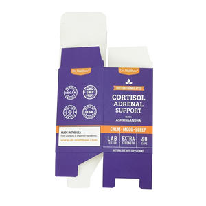 Boîte d'emballage en carton pliable personnalisée, emballage en papier <span class=keywords><strong>pour</strong></span> flacons et pots de vitamines, produits de compléments alimentaires - Product Image 1