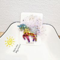Accessoires de mode personnalisés, licorne à paillettes, pince à cheveux décorative pour enfants, paillettes scintillantes, licorne avec ailes, pince à cheveux pour enfants