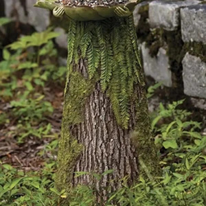 Garden Girl Bird Feeder Figurine <strong>Resin</strong> Tree Stump Statue with Seed Tray for Outdoor <strong>Backyard</strong> Decor Art - Product Image 5