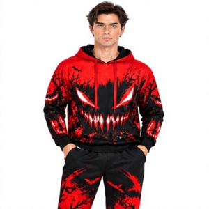 Conjunto Deportivo con Capucha para Hombre, Sudadera de Forro Polar, Pantalones Deportivos Transpirables, Estampados, Casuales, para Correr, Ropa Deportiva de Invierno, Estilo Urbano - Product Image 2