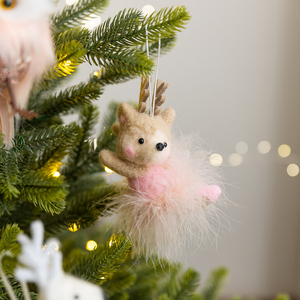 Adornos Navideños Hechos a Mano <span class=keywords><strong>de</strong></span> Fieltro: Alce y Búho <span class=keywords><strong>de</strong></span> Peluche, Decoraciones Encantadoras para Escritorio, Árboles <span class=keywords><strong>de</strong></span> <span class=keywords><strong>Navidad</strong></span> y Reuniones Familiares - Product Image 4