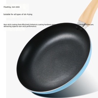Wajan Penggorengan Logam Anti Lengket 24cm, Gagang Bakelite Tahan Panas, Mudah Dibersihkan, Multifungsi, Alas Berlapis, Untuk Memasak di Rumah dengan Kompor Gas